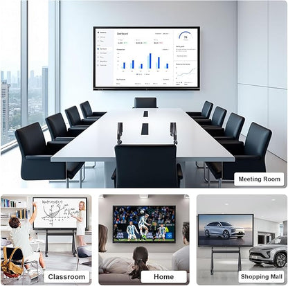75'' Smart Board, 4K Electronic Digital Whiteboard with Dual System, 16+512 GB Interactive Whiteboard,Touchscreen Smart Board for Classroom, Office and Home (Wall Mount Included)