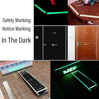 Glow Tape, 33 Feet x 0.5 Inch, Waterproof, Luminous, Fluorescent, Glow in Dark Duct Tape for Stage, Stair, Outdoor