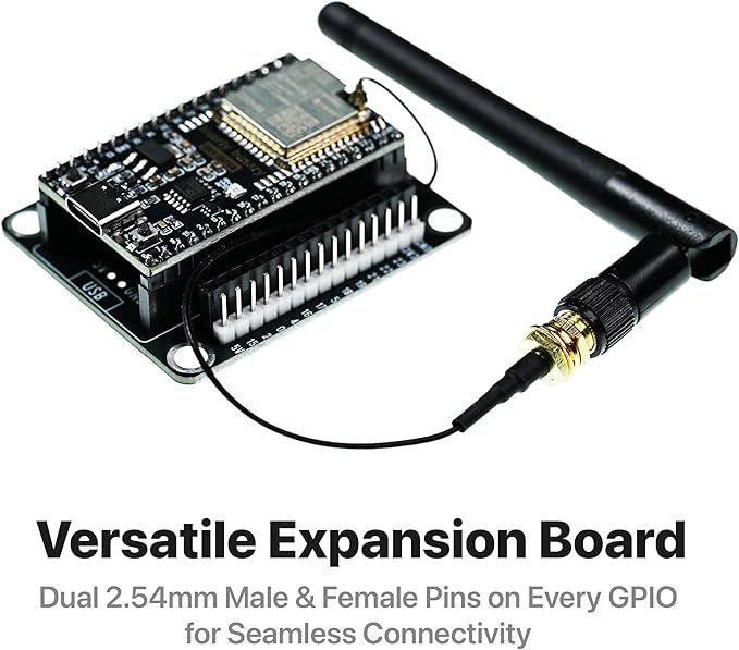 3-Pack Lonely Binary ESP32 Gold Edition with External IPEX Antenna WiFi Bluetooth Dual-Core MCU with Screw/Non-Screw Expansion Boards, Type-C Port Compatible with Arduino IDE, MicroPython, ESP-IDF