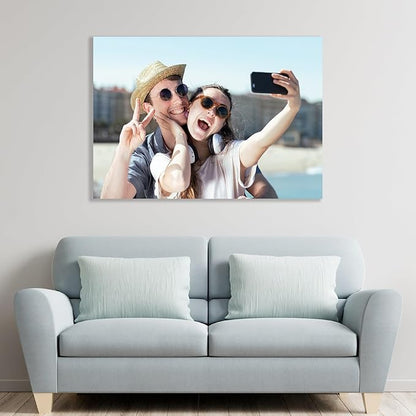 Custom Metal Photo Prints Customized photo gifts with Natural Bamboo Base,Personalized Picture Gifts Wall Art Ready to Hang by HD Printing Technology -Gift Wrapping Available-Same day Pick up
