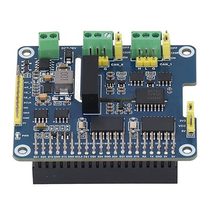 Generic CAN Bus Expansion Board, Dual Chip Stackable 2-Channel CAN Interface Communication 2 Channel Isolated Expansion Module Board for Pi WH 2B 3B 3B+
