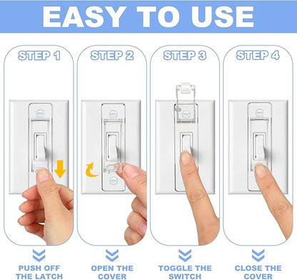 10 Pcs Light Switch Guard Cover Baby Child Proof Wall Light Switch Cover Guard for Rocker Protects Your Lights or Circuits from Being Accidentally Turned on or off by Children and Adults