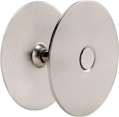 Door Knob Cover, 2-5/8" Diameter Solid Steel Deadbolt Cover Plate, Hole Filler Plate for Door Handle (1, Satin Nickel)