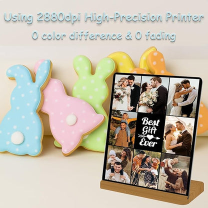 Custom Metal Photo Prints, Personalized Print Photos Frame for Desk, Customize Picture Frames Gifts for friend, remember, Lovers, Family Home