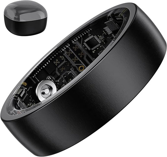 Fitness Tracker Smart Ring for Men Women – Sleep & Heart Rate Monitor, Health Activity Tracker, Step Counter, Calorie Pedometer, No Subscription Required (Black 11)