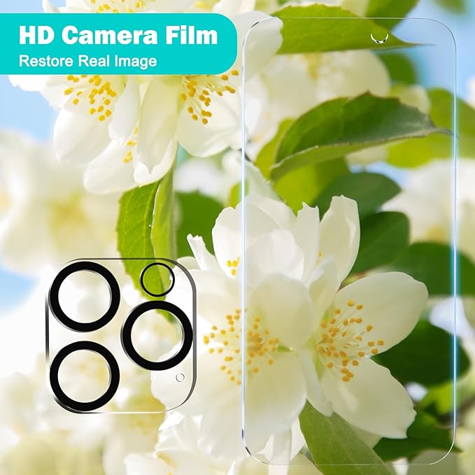 PEHAEL 3+3Pack for iPhone 16 Pro Privacy Screen Protector with Camera Lens Protector Full Coverage Anti-Spy Tempered Glass Film 9H Hardness Easy Installation Bubble Free [6.3 inch]