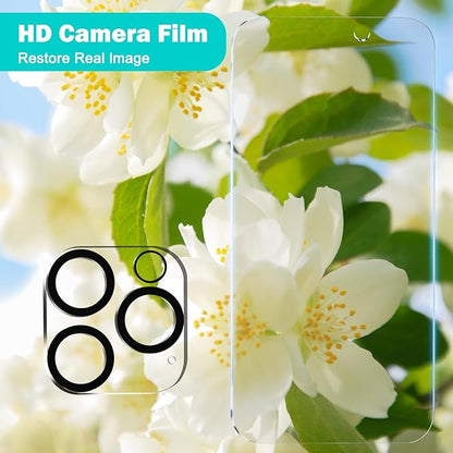PEHAEL 3+3Pack for iPhone 16 Pro Privacy Screen Protector with Camera Lens Protector Full Coverage Anti-Spy Tempered Glass Film 9H Hardness Easy Installation Bubble Free [6.3 inch]