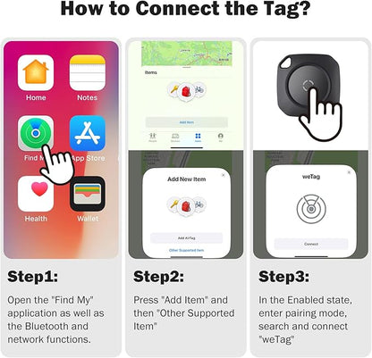 Air Tracker Tag-1P, Smart Tag Work with Apple Find My(iOS Only), Luggage Tracker Tag for Key, Luggage, Backpack, Suitcase, Replaceable Battery, weTag, Black