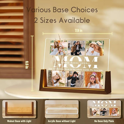 Personalized Mothers Day Picture Frame for Mom, Custom Gifts for Mother's Day from Daughter Son Kids, Customized Photos Gifts for Wife from Husband, Best Mom Ever Gifts