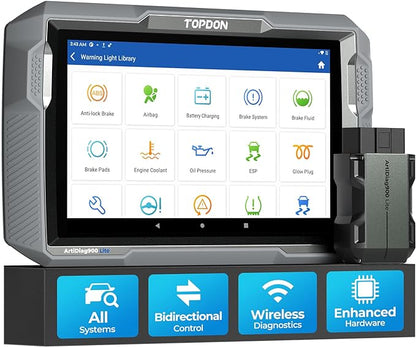 TOPDON Bidirectional Scan Tool, 2025 New ArtiDiag900 Lite Automotive Diagnostic Tool for Full System, Scanner for Car with Active Test, 8 Reset, Wireless OBD2 Scanner Diagnostic Tool for All Vehicles