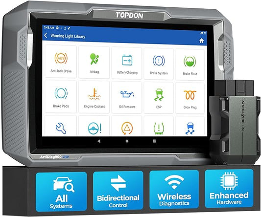 TOPDON Bidirectional Scan Tool, 2025 New ArtiDiag900 Lite Automotive Diagnostic Tool for Full System, Scanner for Car with Active Test, 8 Reset, Wireless OBD2 Scanner Diagnostic Tool for All Vehicles
