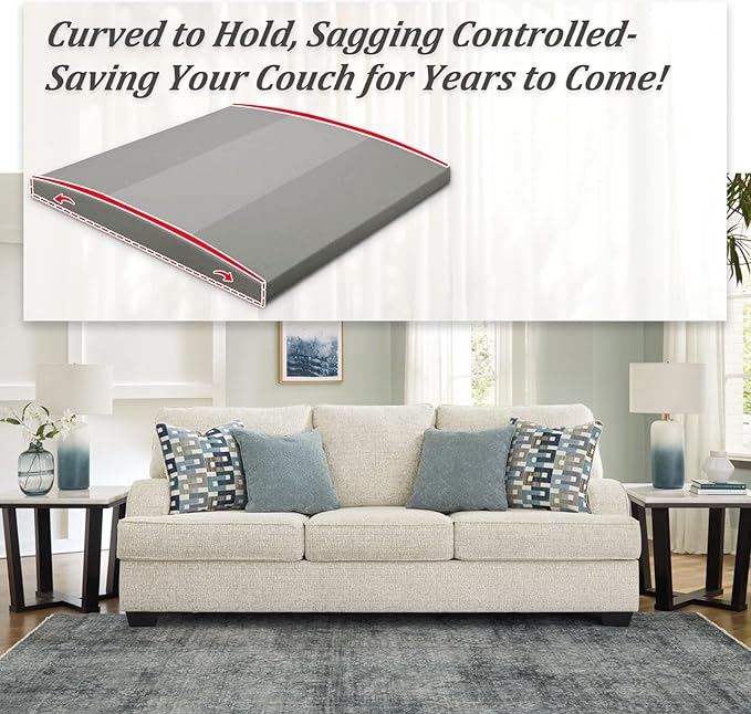 HAVARGO Couch Cushion Support High Density Foam 24X24X2.4 Inches Sofa Couch Supports for Sagging Cushions Light Grey 3Pc with Anti Slip Mesh Fabric