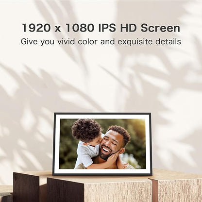 WiFi Digital Picture Frame, Frameo 15.6 inch Large Digital Photo Frame, 1920*1080 IPS FHD Touchscreen, Instant Share Pictures Video, 32GB Storage, Photo Frame Electronic, Gift for Mom, House Warming