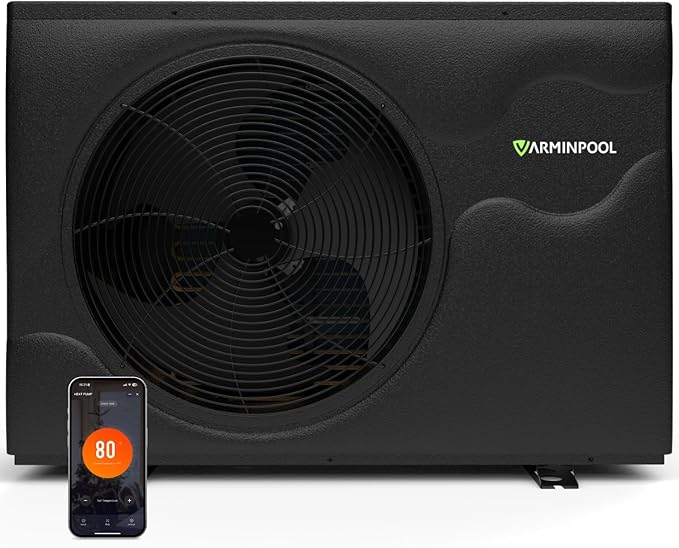 Pro Invert 58000BTU Smart Electric Pool Heater for 18000 Gals Above Ground and Ingroud Pools, Heat Pump with WiFi Capable & Timer Function Controller, Heat&Cool, 220V
