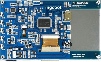 7 inch HDMI LCD 1024x600 Resolution Capacitive Touch Screen IPS Display Module Compatible with Raspberry Pi 4 3 2 1 B B+ A+,Jetson Nano,Support Software Resolution (up to 1920×1080)