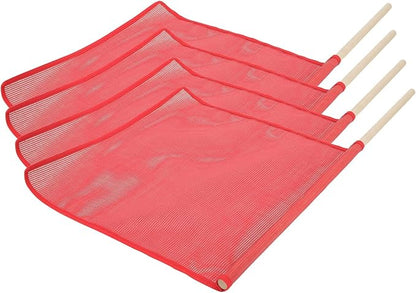 Mytee Products Red Safety Flags for Trucks with Dowel, DOT Compliant - 18 Inch x 18 Inch High Visibility Vinyl Mesh Warning Flags, 4 Pack
