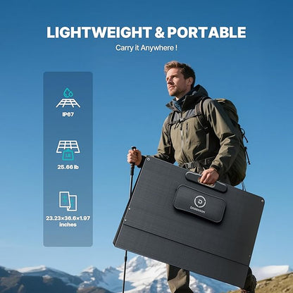 DABBSSON 2048Wh Solar Generator with 420W Solar Panel, Semi-Solid LiFePO4 Battery w/6 2200W AC Output, Compact&Lightweight, Recharge 80% in 1.5 Hr, 2000L Portable Power Station for Camping/Home/RV