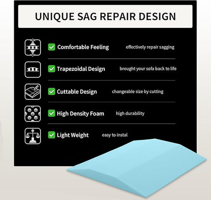 Tromlycs Sofa Cushion Support for Sagging Seat Trapezoidal Furniture Seat Under Couch Cushion Sag Repair Set of 3