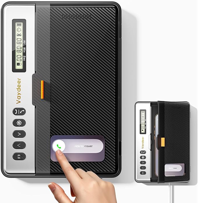 Vaydeer Phone Lock Box with Timer, Rechargeable Timed Lock Box with Digital Display, Bluetooth connection, Emergency Unlock, Build Focus & Self-Discipline for Study/Home/Office