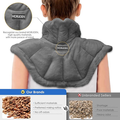 Microwavable Heated Neck Wrap Warmer and Shoulder Weighted Heating Pad Microwave for Hot and Cold Compress