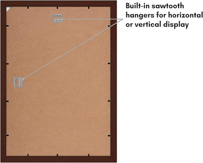 Americanflat 13x19 Picture Frame with Shatter-Resistant Glass - Signature Collection - Gallery-Style Frames Made of Engineered Wood - Photo Frame for Wall Display - Mahogany