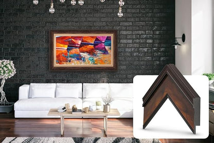 Burlwood 65" Premiere Deco TV Frame - Compatible ONLY with Samsung The Frame TV and Pro TVs (Fits 2021-2025, LS03A, LS03B,LS03C,LS03D,LS03FA,LS03FW)