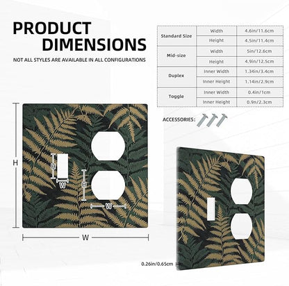 Wallplates Botanical Fern Green Leaf Forest 1 Toggle 1 Duplex Switch Plate Electrical Gfci Faceplate Decorative Light Switch Covers For Bed Room Home Decor