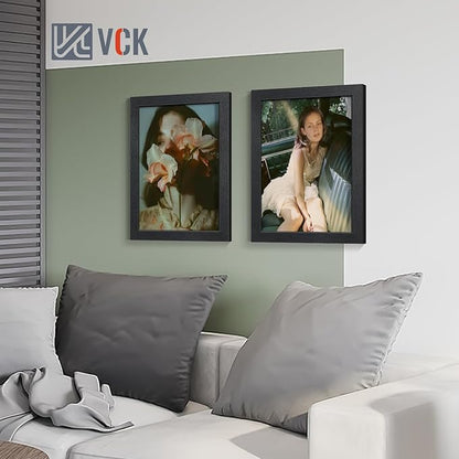 VCK 11x14 Picture Frames Black Set of 6, Wide Border Wood Multi Certificate 11 x 14 Frame, Family Photos, Office Prints, Studio/Gallery Artwork, Woodgrain Series, Wall Hanging