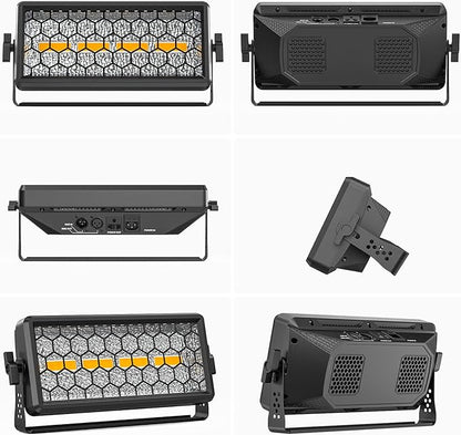 Retro Stage Light 120W - 4 COB + 36 RGB LED Wall Washer Bar DMX512,Uplights for Events, Monochrome/Mixed Colors for DJ Concert, Wedding Halloween Party, Xmas, Club 4PACK