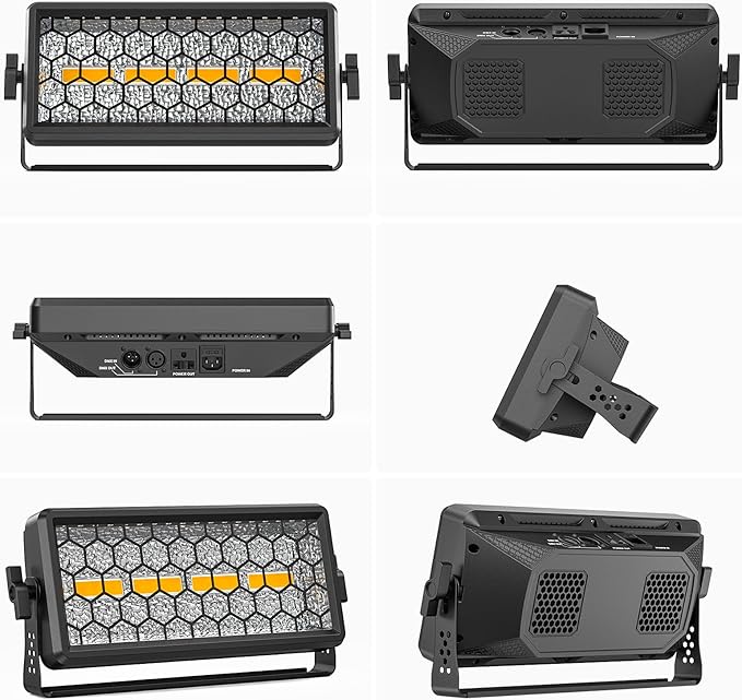 Retro Stage Light 120W - 4 COB + 36 RGB LED Wall Washer Bar DMX512, Uplights for Events, Monochrome/Mixed Colors for DJ Concert, Wedding Halloween Party, Xmas, Club