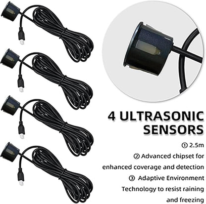 LCD Parking Sensor Kit - Displays Data on Original Screen, Easy Rear Installation, Compatible with CVBS Cameras (Not for AHD), 18 Probe Colors to Match Any Vehicle