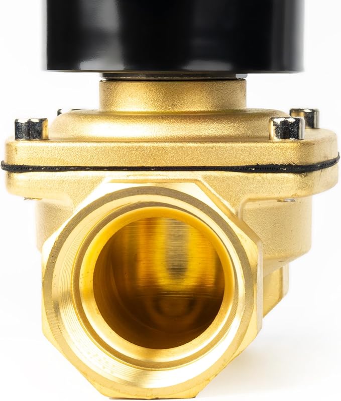 U.S. Solid 1-1/2" Solenoid Valve - 110V AC Brass Electric Solenoid Valve, Normally Closed, Viton Seal