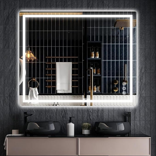 32"x 40" Bathroom Mirror for Over Sink, Anti-Fog LED Bathroom Mirror with Lights, Memory 3 Colors Modes & Dimmable Bathroom Vanity Mirror
