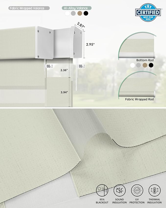 Yoolax Smart Blinds Motorized Matter Zebra Blinds Compatible with Alexa, Google Home, Apple Homekit,Window Shades Blackout Electric Custom Roll Up Indoor Cordless Zebra for Home(Striped Gold)