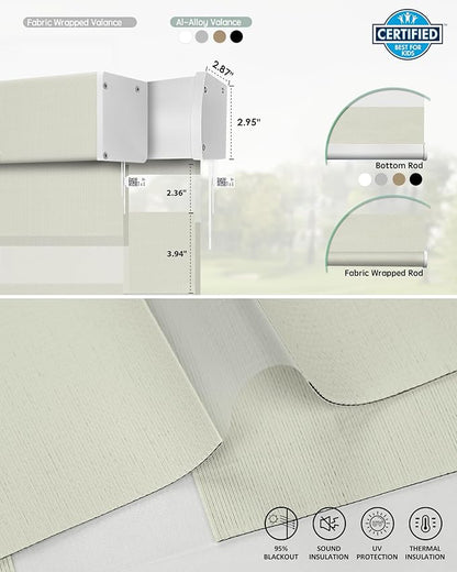 Yoolax Smart Blinds Motorized Matter Zebra Blinds Compatible with Alexa, Google Home, Apple Homekit,Window Shades Blackout Electric Custom Roll Up Indoor Cordless Zebra for Home(Striped Gold)