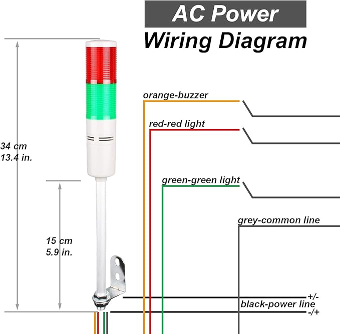 Tower Stack Lights, Industrial Warning Signal Lights Tower Lamps Column, Factory Workshop Safety RGB Signal Indicator, LED Andon Lights (110V, 2 Tiers, with Sound)