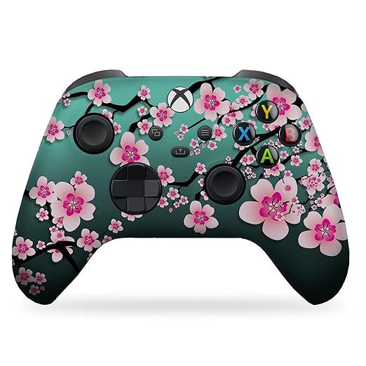 DreamController Cherry Blossom Custom X-box Controller Wireless compatible with X-box One/Series X/S Proudly Customized in USA with Permanent HYDRO-DIP Printing(NOT JUST A SKIN) (MODDED)