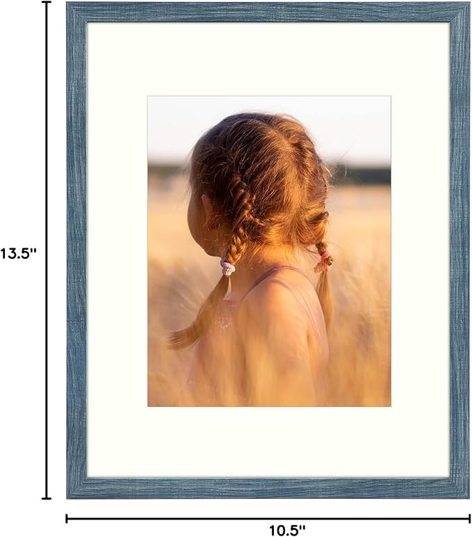 Golden State Art, 16X20 Picture Frame with Mat for 11X14 - High Definition Glass Wall Mounting Horizontal Vertical Display (Blue, 1 Pack)