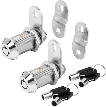 Cam Lock RV Storage Locks Keyed Alike,1-1/8" Fits on 7/8" Max Door Thickness, RV Locks for Compartment Door, Camper, Trailer, Cabinet Locks with Keys(1-1/8 Inch 2Pack)