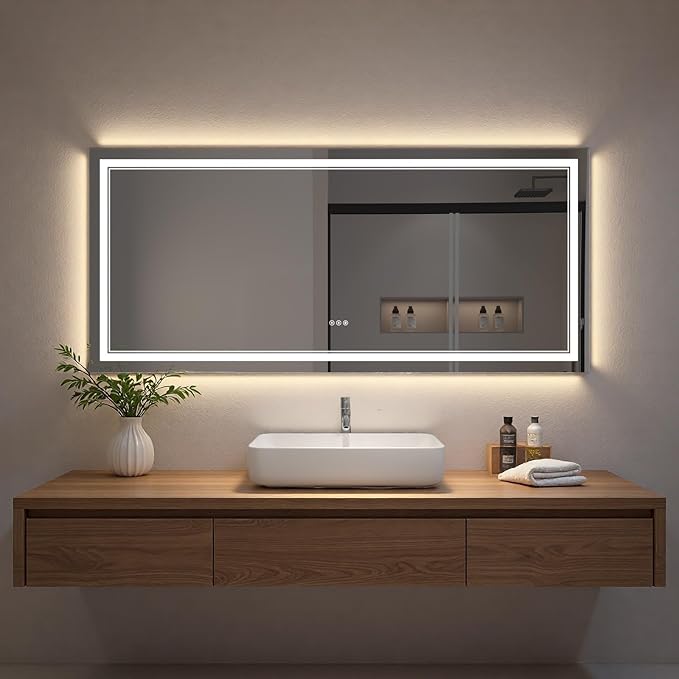 LED Bathroom Mirror with Lights, Wall Mirrors