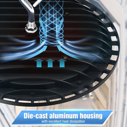 150W UFO Led High Bay Light Fixture,5000K Daylight Commercial Shop Bay Lighting,120VAC,[650W MH/HPS Equiv.] 21000LM,US Plug Area Lighting for Garage/Warehouse/Barn/Gym/Factory/Workshop