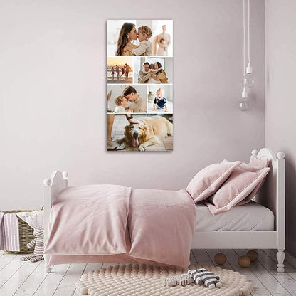 LZIMU Collage Canvas Prints with Your Photos Personalized Multi Pictures for Wall Custom Family Wedding Baby Pet Dog Photo to Canvas Customized Gifts Home Wall Decor (Collage Photo-12, No frame)