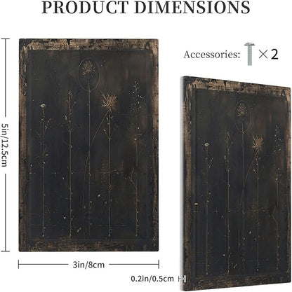 Light Switch Cover Plate Black And White Dandelion Art Vintage Wood Grain 1 Gang No Device Blank Wall Plate Electrical Outlet Cover Decorative Switch Plate Covers for Farmhouse Cabin Decor