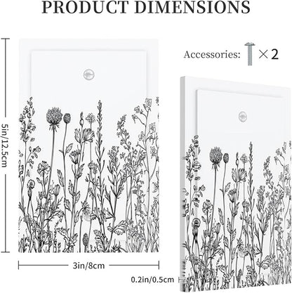 Light Switch Cover Plate Floral Wildflower Rustic Plant Leaves 1 Gang No Device Blank Electrical Wall Plates Faceplate Decorative Switch Plate For Farmhouse Cabin Decor