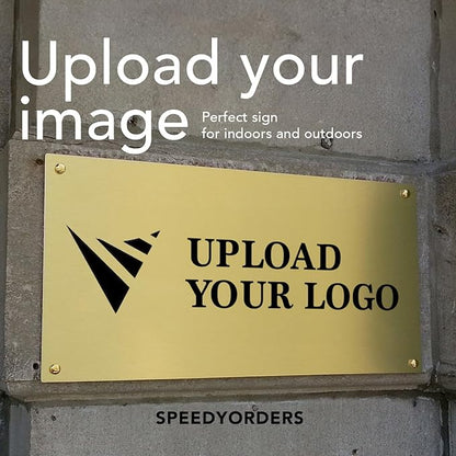 Custom Outdoor Metal Sign, Personalized Aluminum Safety and Business Sign, Waterproof White Aluminum (Logo, 24x18 In)