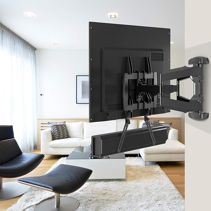 Universal Sound Bar Mounts Fits Most 23 to 65 Inch TVs Soundbar TV Mount Bracket Above or Under TV, up to 22 lbs SBR302