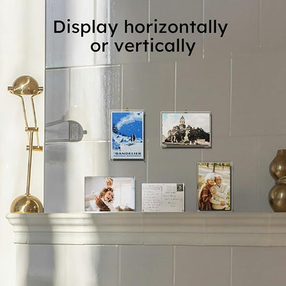 AITEE 5x7 Acrylic Picture Frames 3 Pack 20% Thicker Block, Clear Picture Frames Freestanding Double Sided Magnetic Acrylic Lucite Frameless Transparent Square Photo Frame Gift for Wall and Desktop Display