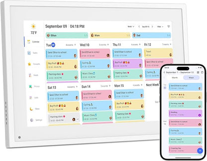 Canupdog Digital Calendar, 10.1inch Smart WiFi Digital Calendar&Chore Chart, Touch Screen HD Display for Family Schedules, Share Moments Instantly from Anywhere, Christmas Gifts for Women Mom