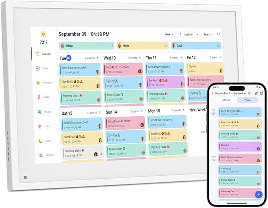 Canupdog Digital Calendar, 10.1inch Smart WiFi Digital Calendar&Chore Chart, Touch Screen HD Display for Family Schedules, Share Moments Instantly from Anywhere, Christmas Gifts for Women Mom