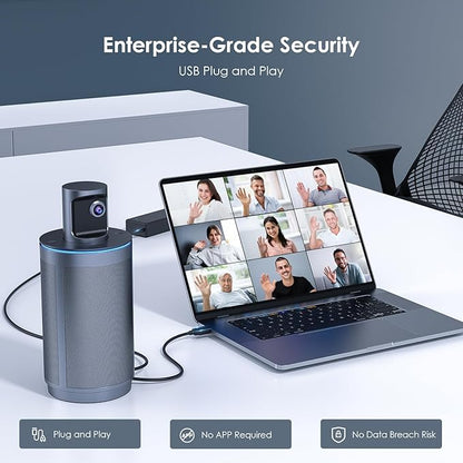 NexiGo Meeting 360 (Gen 2), 8K Captured AI-Powered Framing & Speaker Tracking, Plug & Play, 1080p HD 360-Degree Smart Video Conference Camera, 8 Noise-Cancelling Microphones